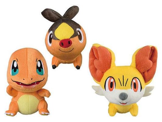 POKÉMON SUN & MOON ROUND PLUSH CHARMANDER, TEPIG, FENNEKIN