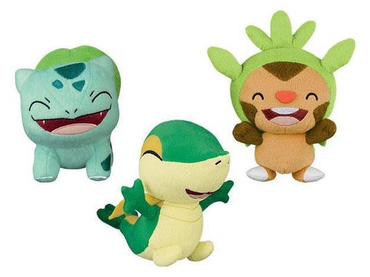 POKÉMON SUN & MOON ROUND PLUSH BULBASAUR ･ SNIVY ･ CHESPIN