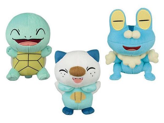 POKÉMON SUN & MOON ROUND PLUSH SQUIRTLE ･ OSHAWOTT ･ FROAKIE