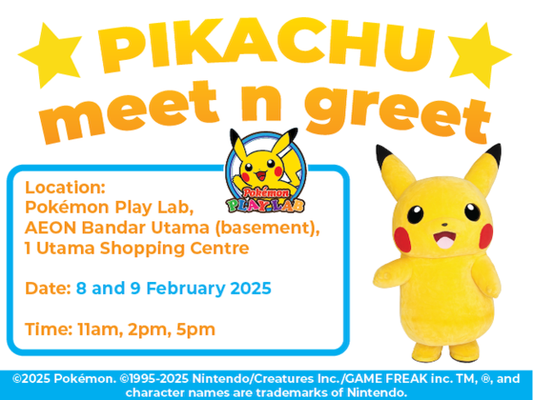 Meet and Greet Pikachu at Pokémon Play Lab Bandar Utama!